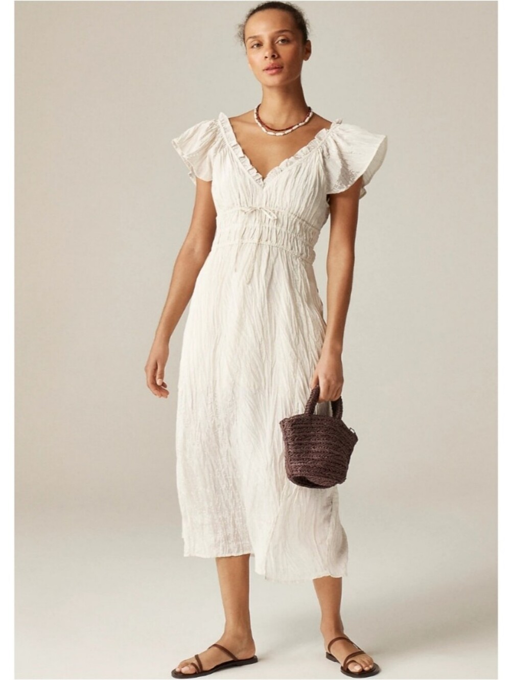 J. Crew Palermo Dress in Viscose-Blend Crinkle
